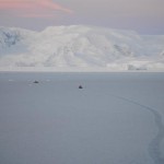 Small boats on ice