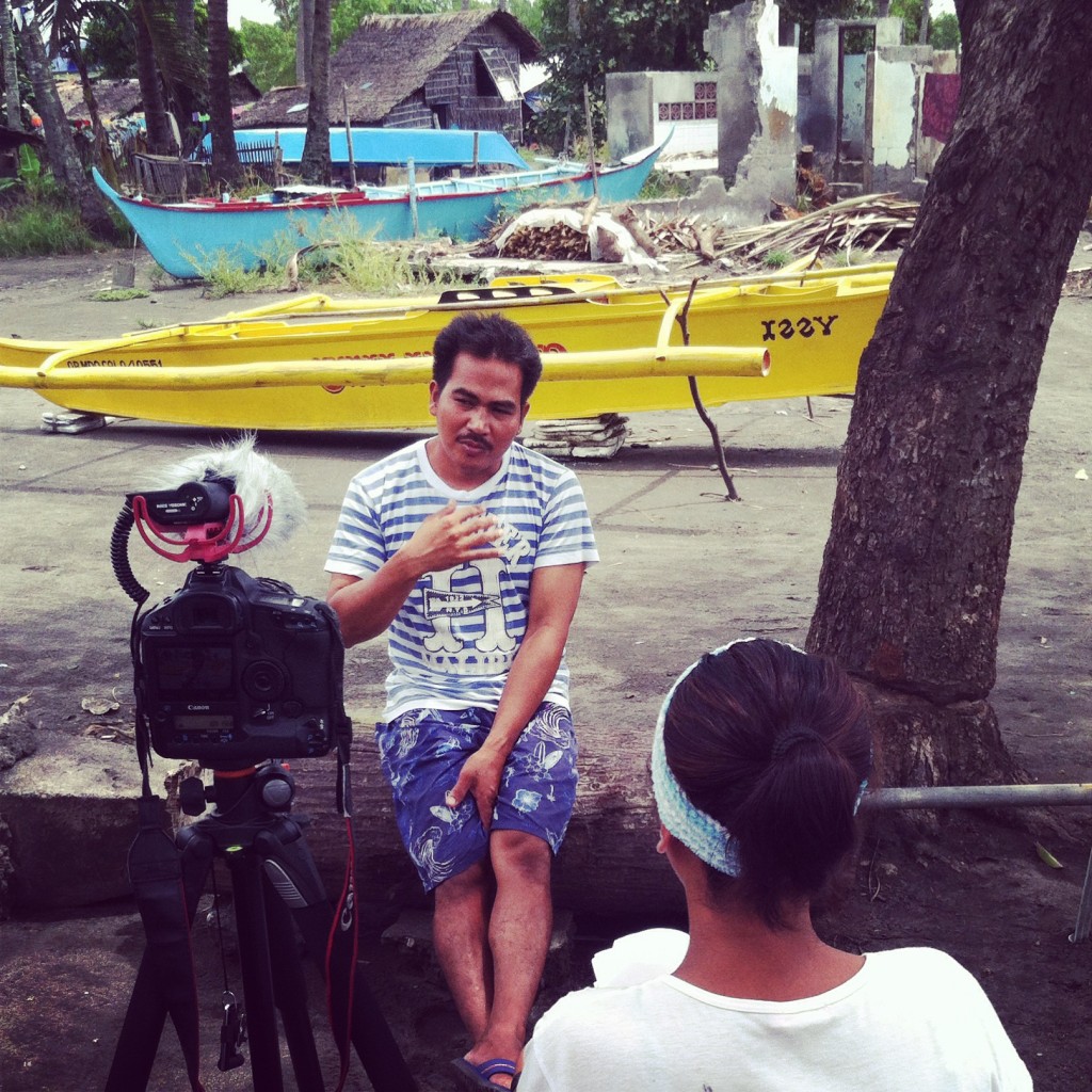 Ate Alma interviewing Kuya Frederick, a local fishermen. Photo by Shannon Switzer  