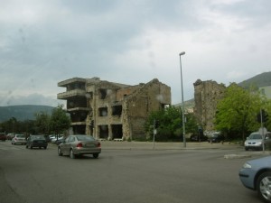 Almost 20 years after the conflict, signs of the war still remain. Photo by author, 2011. 