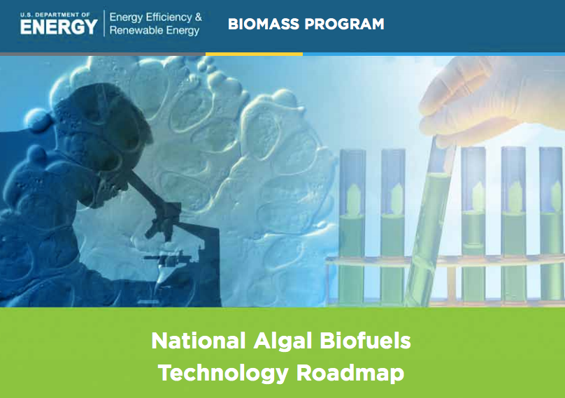 Cover of the 2010 National Algal Biofuel Technology Roadmap (source: https://www1.eere.energy.gov/bioenergy/pdfs/algal_biofuels_roadmap.pdf)