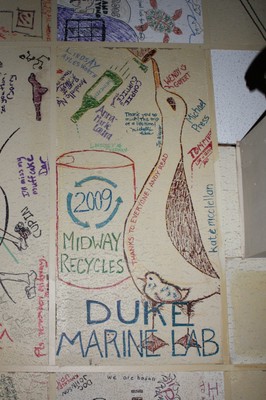 This is the ceiling tile we decorated at the All Hands Club. 