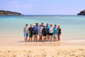 The entire Marine Conservation Biology class at Hanauma Bay. Not too bad for today’s classroom!