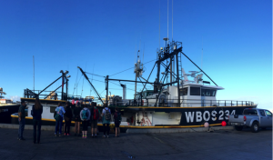 The class was able to board a vessel to see what the process was for setting the lines as well as how the crew live during their voyage. 