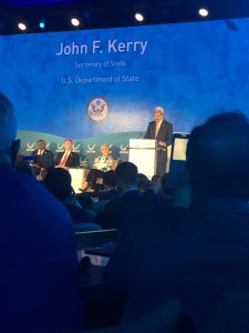 Secretary of State John Kerry speaking at Our Ocean