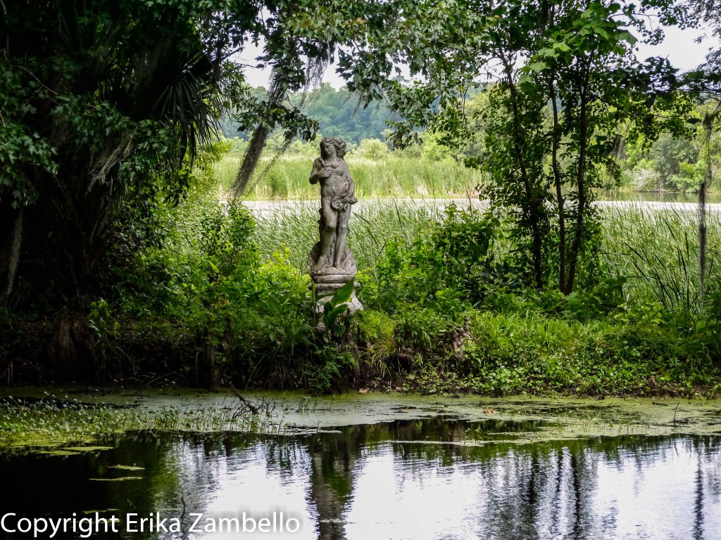 magnolia, garden, statue, south carolina