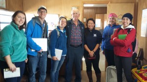 The class with Mr. Millis who runs the Millis fish house, in operation since 1946.