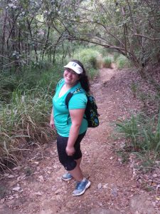 Me on our hike back after seeing a second sea turtle nest.