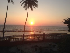 Our first night in Gabon provided us with a beautiful sunset view.