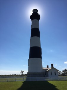 A lighthouse on the Outer Banks. 