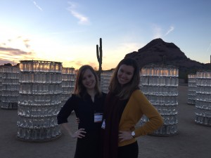 My friend Jordan (right) and I after arriving for a night in the desert gardens.