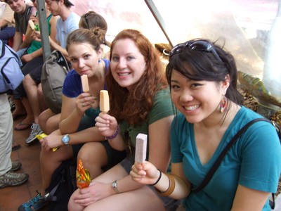 Eating popsicles at Fairview Market